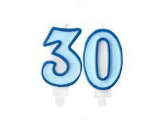 Lumânări numărul albastru - 30 - treizeci - 2 buc.