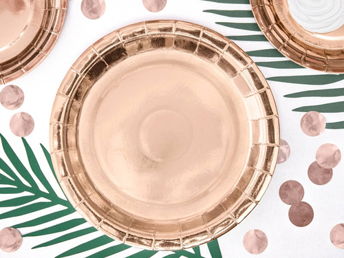 Farfurii din aur roz - 23 cm - 6 buc.