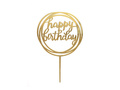 Plexiglas tort topper Happy Birthday aur - 1 buc.