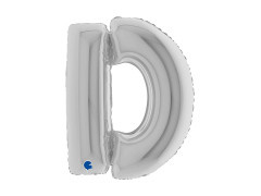 Balon din folie litera D argintiu - 40" - 1 buc.