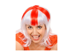 Peruca evantai roșu și alb - Anglia