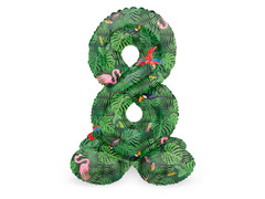 Numărul 8 Jungle în picioare balon de folie - 72 cm - 1 buc.