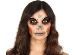 Autocolante față autoadezive Skull verde