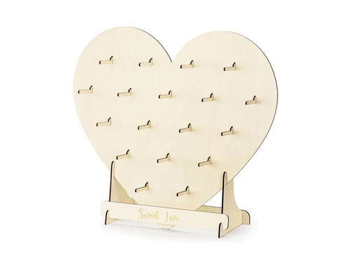 Decorațiune din lemn Inimă gogoașă de perete - 65 x 59 cm