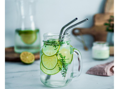 Paie tubulară reutilizabilă din metal, casabilă - 4 buc.