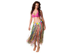 Fustă hawaiiană lungă multicoloră - 80 cm - 1 buc.