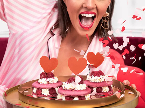 Cupcake pickers Inimi roșu - 6 buc.