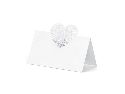 Cărți de vizită pentru masă Heart - 9 x 6,5 cm - 10 buc.