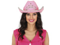 Pălărie de cowboy roz cu tiară - 1 buc.