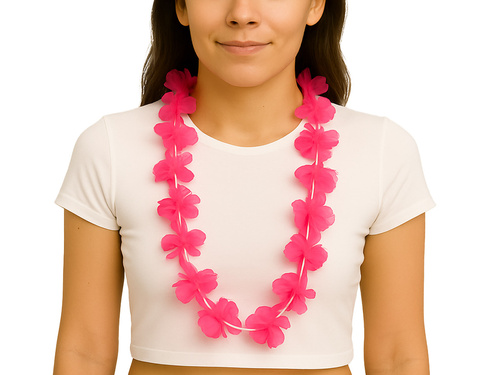 Colier hawaian roz închis. - 100 cm - 1 buc.