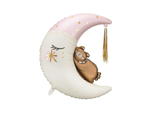 Balon din folie cu luna ursuleț Teddy - 71 x 86 cm - 1 buc.