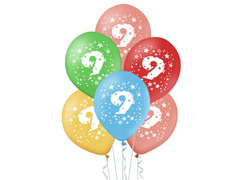 Baloane din latex cu numărul nouă 9- mix - 30 cm - 5 buc.