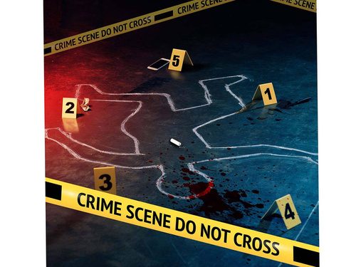 Siluetă umană la locul crimei + numere