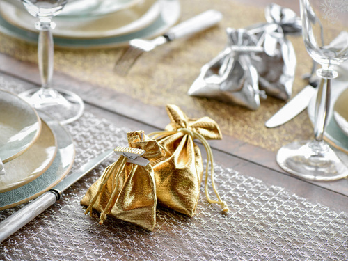 Pungi aurii pentru oaspeți - 8 x 10 cm - 6 buc.