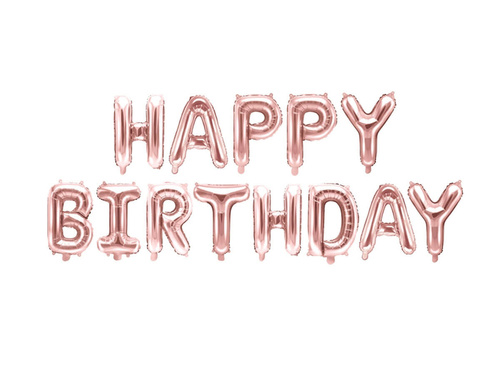Balon din folie roz auriu La mulți ani 340x35 cm