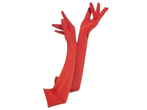 Mănuși de carnaval roșii lungi - 45 cm.