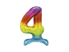 Balon vertical din folie număr 4 curcubeu - 76 cm - 1buc.