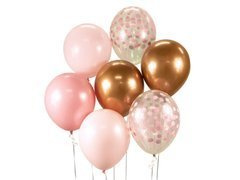 Set de baloane roz și cupru - 30 cm - 7 buc.
