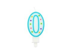 Lumânare număr zero 0 cu puncte - 1 buc.