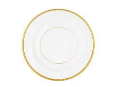 Farfurii de hârtie Elegant Gold alb - 20,5 cm - 6 buc.
