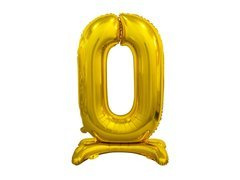 Balon din folie în picioare numărul 0 auriu - 74 cm