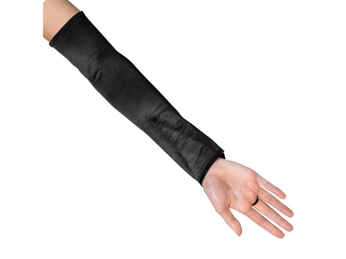 Mănuși de carnaval fără degete din satin negru - 40 cm