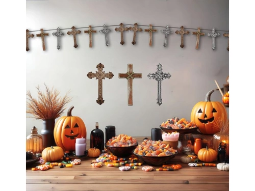 Ghirlandă cu cruci de Halloween - 274 cm - 1 buc.