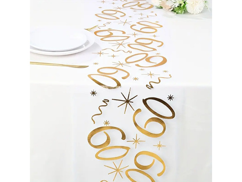 Suport de masă imprimat pentru aniversarea a 60 de ani - 28 cm x 5 m - 1 buc.