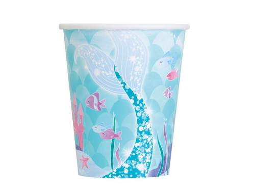 Cupe aniversare Mermaid - 266 ml - 8 buc.