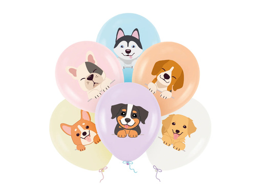 Baloane din latex Doggies - 30 cm - 6 buc.