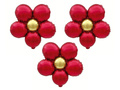Balon din folie Floare roșu - 40 cm - 3 buc.