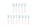 Happy Birthday inscripție lumânări picnic - albastru - 1 op.