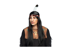 Peruca indiană Takoda cu bentiță și pană