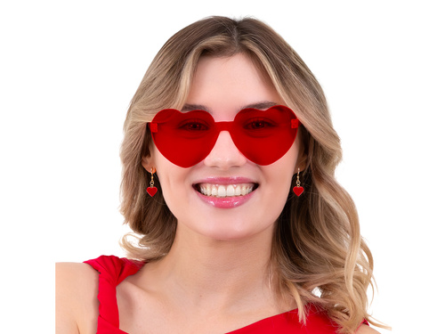 Ochelari inimă - roșu - 1 buc.