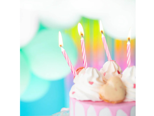 Lumânări aniversare roz - 6 cm - 24 buc.