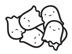 Decorațiune față-verso Happy Ghost - 12 buc.