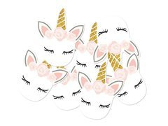 Decor cu două fețe Unicorn frumos - 12 buc.