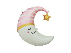 Balon din folie Luna - roz - 56x68 cm - 1 buc.