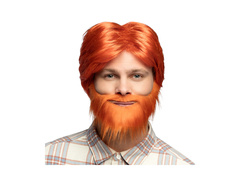 Peruca portocalie cu barbă