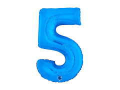 Balon din folie numărul 5 albastru - 26" - 1 buc.