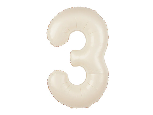 Balon din folie crem numărul 3 - 100 cm - 1 buc.