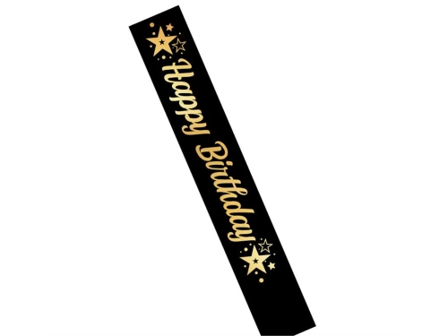 Eșarfă aniversare fericită negru - 1 buc.