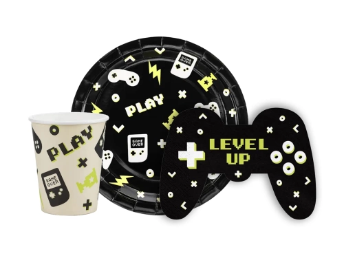 Set aniversar de hârtie Gamer - 36 buc.