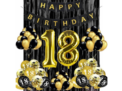 Set de baloane pentru ghirlandă aniversară de 18 ani – 90 de bucăți.