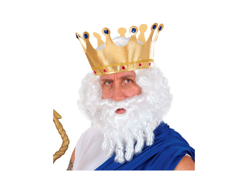 Peruca albă creț cu barbă