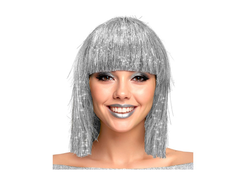 Peruca argintie strălucitoare
