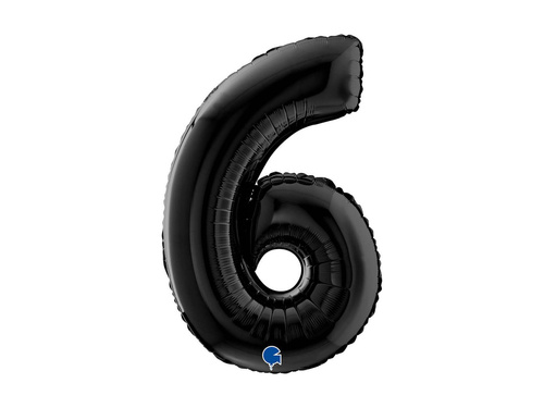 Balon din folie numărul 6 negru - 26" - 1 buc.