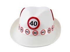 Pălărie albă pentru a 40-a aniversare - 1 buc.