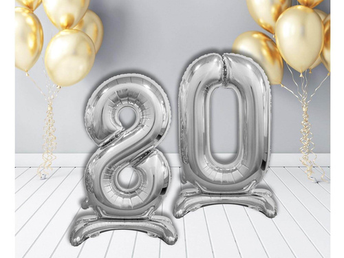 Set de baloane din folie 80 argint - 74 cm