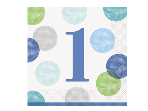 Șervețele aniversare Birthday Dots - 33 cm - 16 buc.